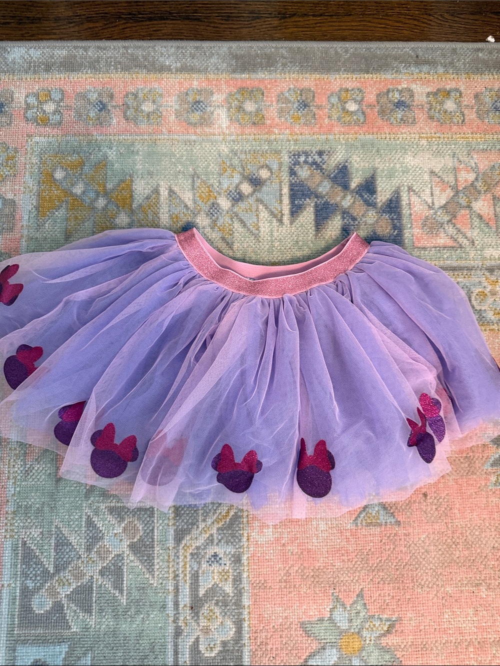 Disney: Girls' Lavender Tulle Minnie Mouse Skirt with Pink Waistband (5-6)